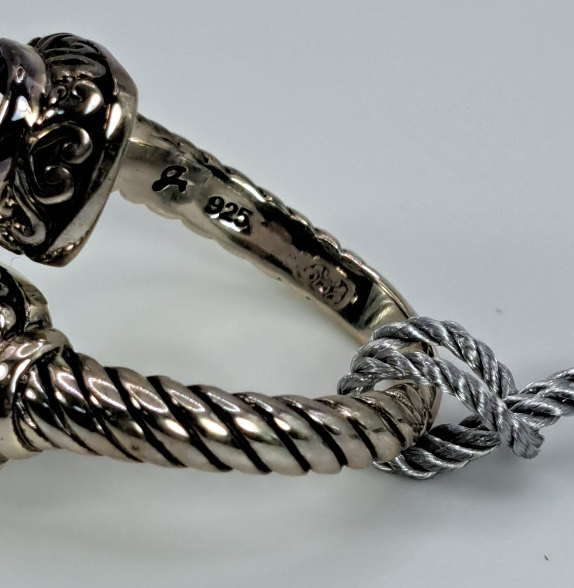 Samuel B Amethyst Square Stone Bypass Ring Sterling Silver 7 8 or 9 NEW