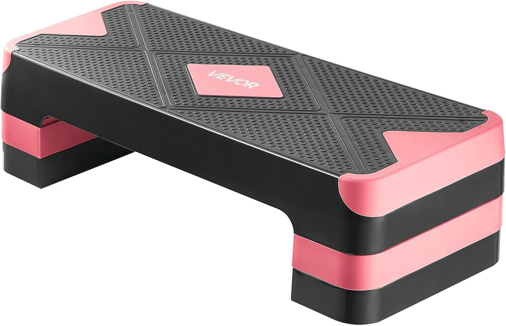 Aerobic Exercise Step Platform, 28-Inch Workout Aerobic Stepper, Height Adjustab