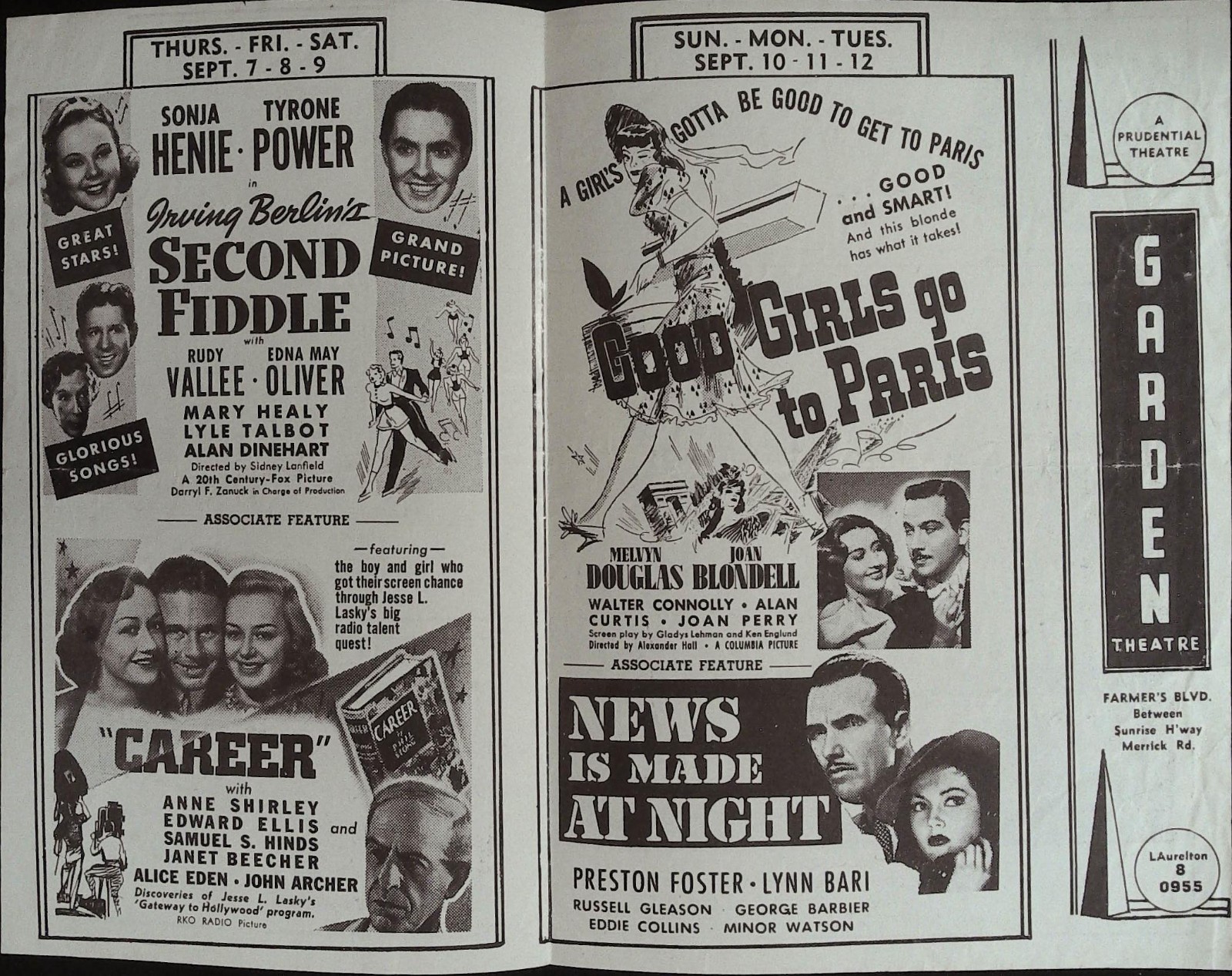 Bachelor Mother Local Theater Herald 1939 Ginger Rogers!