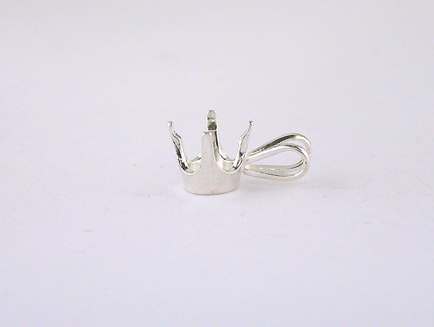 Round 4 Prong Standard Pendant Setting Sterling Silver