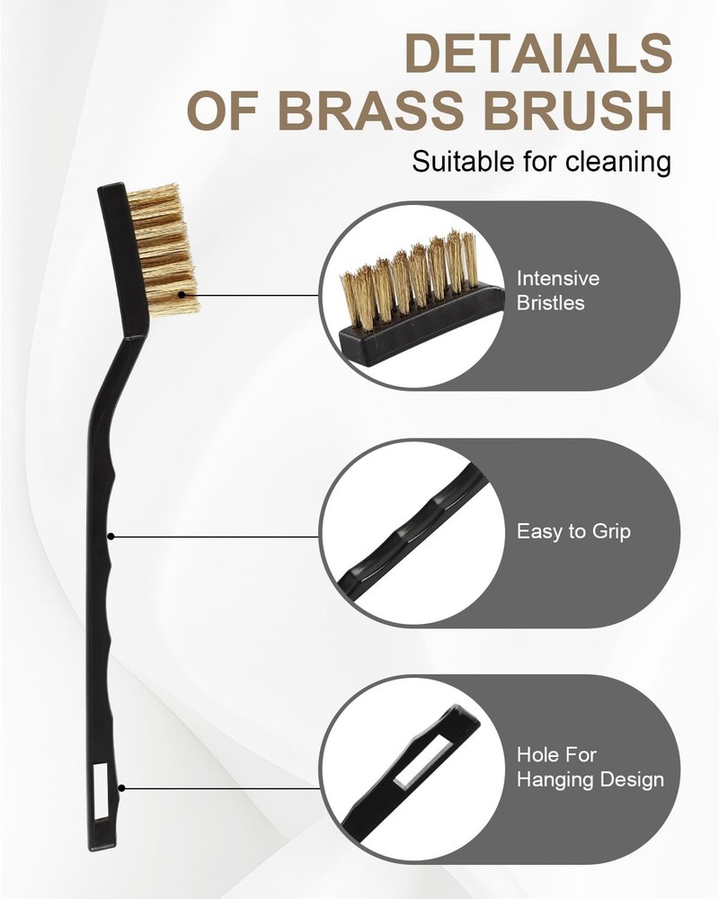 100PCS Brass Wire Brush Set - Rust , Mini Wire Brushes for Cleaning Welding S...