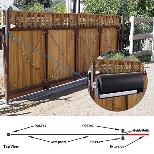 Skelang 2 Pcs Slide Gate Guide Roller, 6" Rolling Gates Guider with C Bracket,