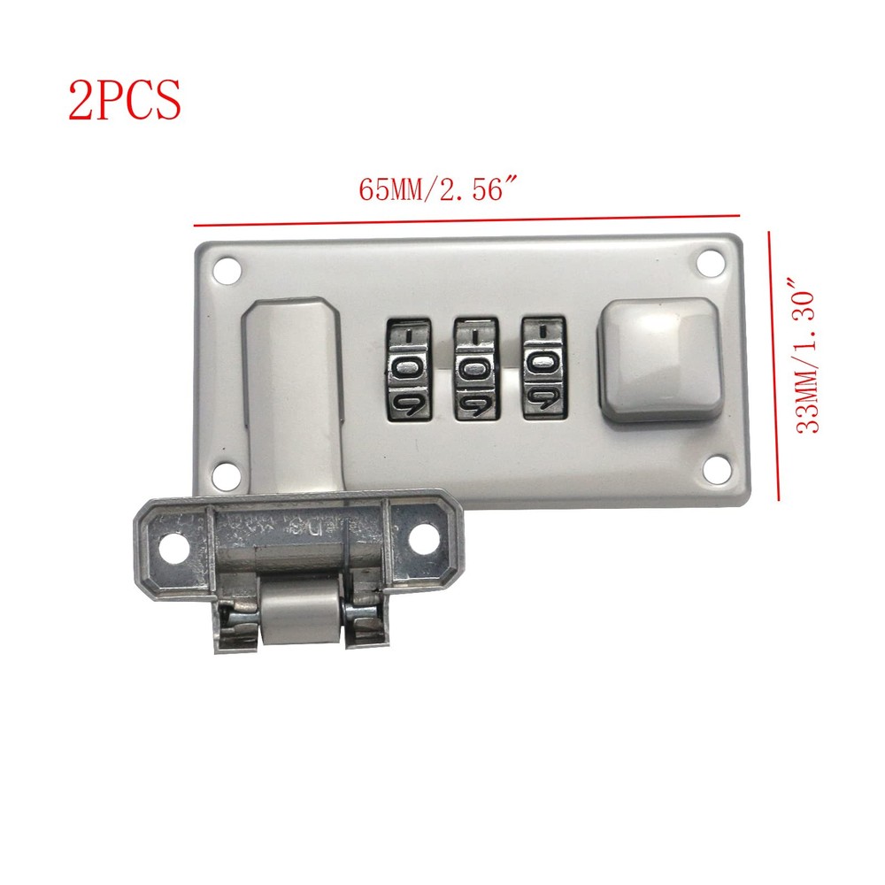 2 Pcs Tool Box Hasp Luggage Combination Lock Briefcase Replacement Lock