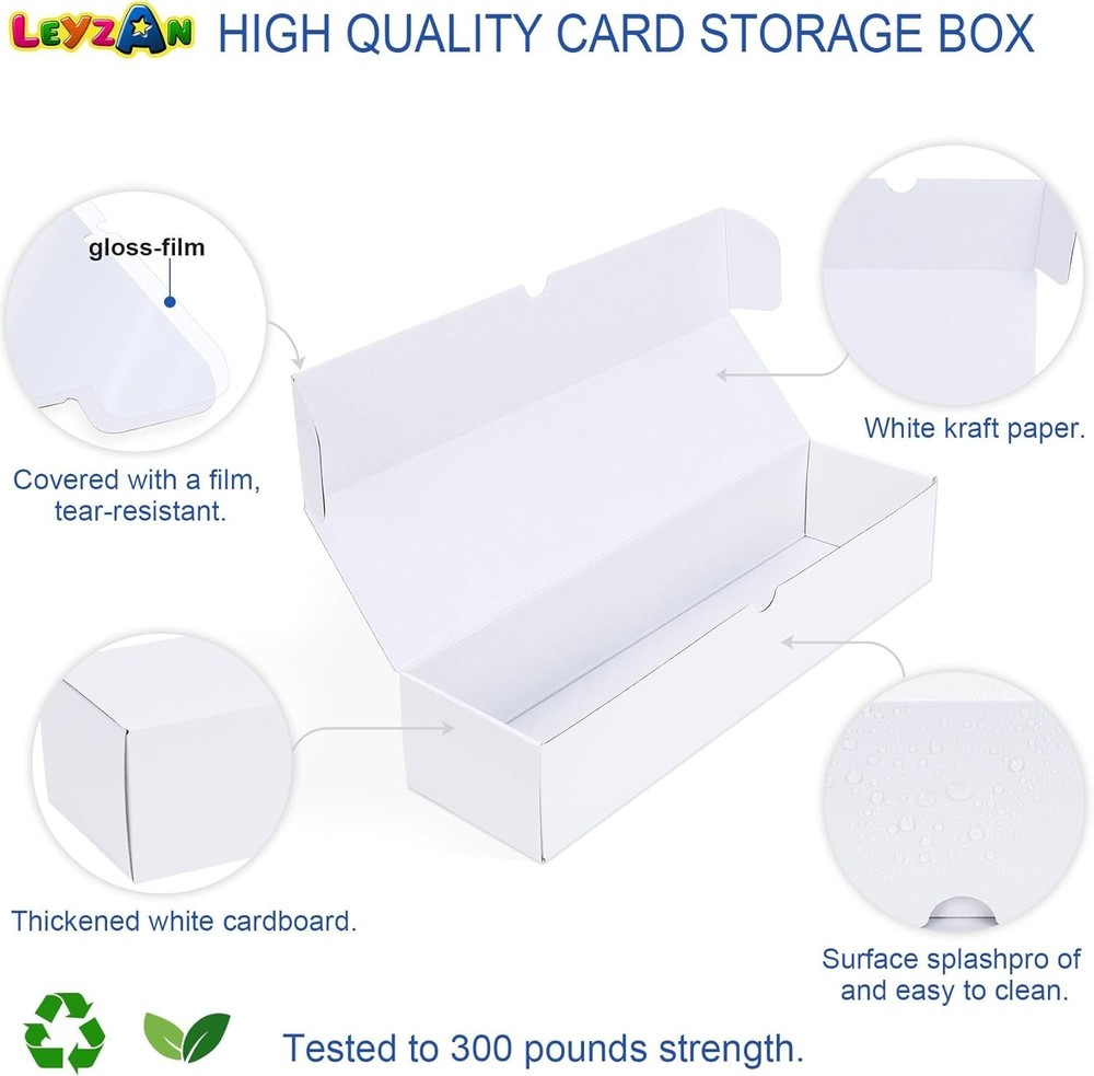 Eco-Friendly 8-Pack Card Storage Solution - Foldable & Sturdy 1000 Card Capacity