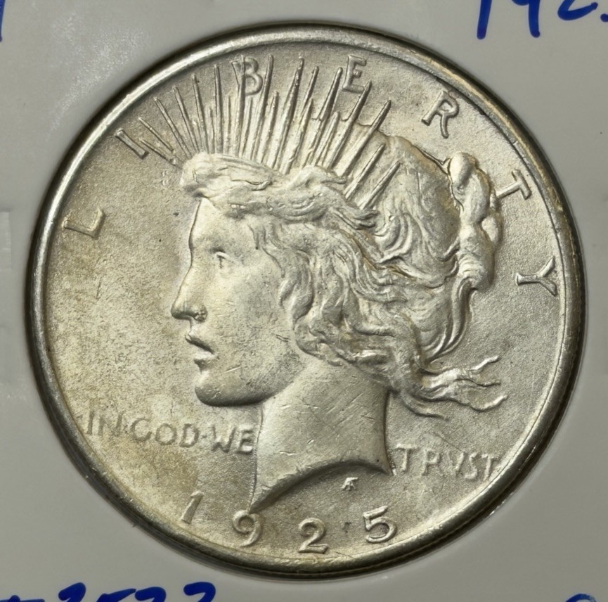 1925 $1 Peace Silver Dollar ** TE3533