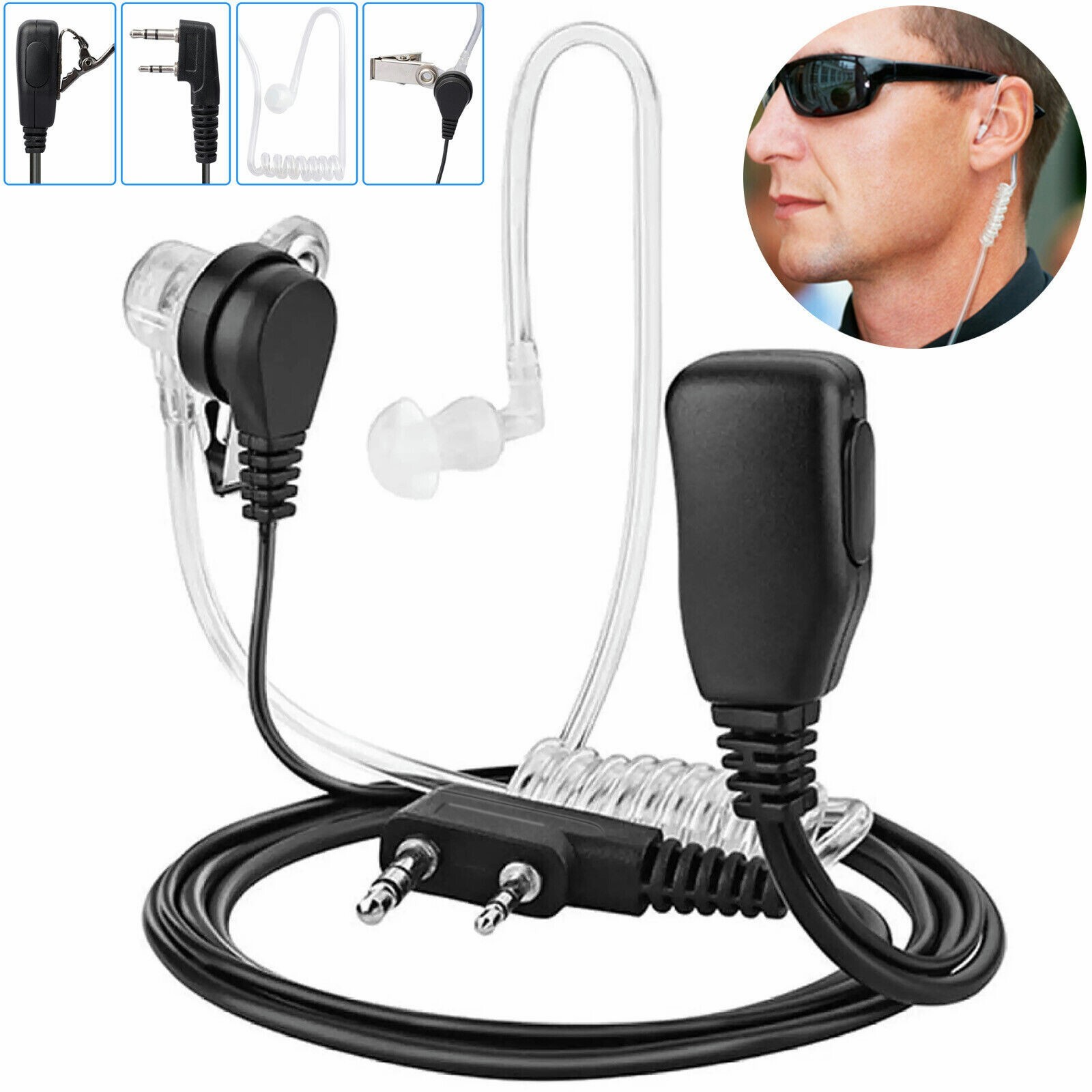 2-Pin Walkie Talkie Earpiece Headset Earphone for BAOFENG/BAOJIE/WEIERWEI Radio