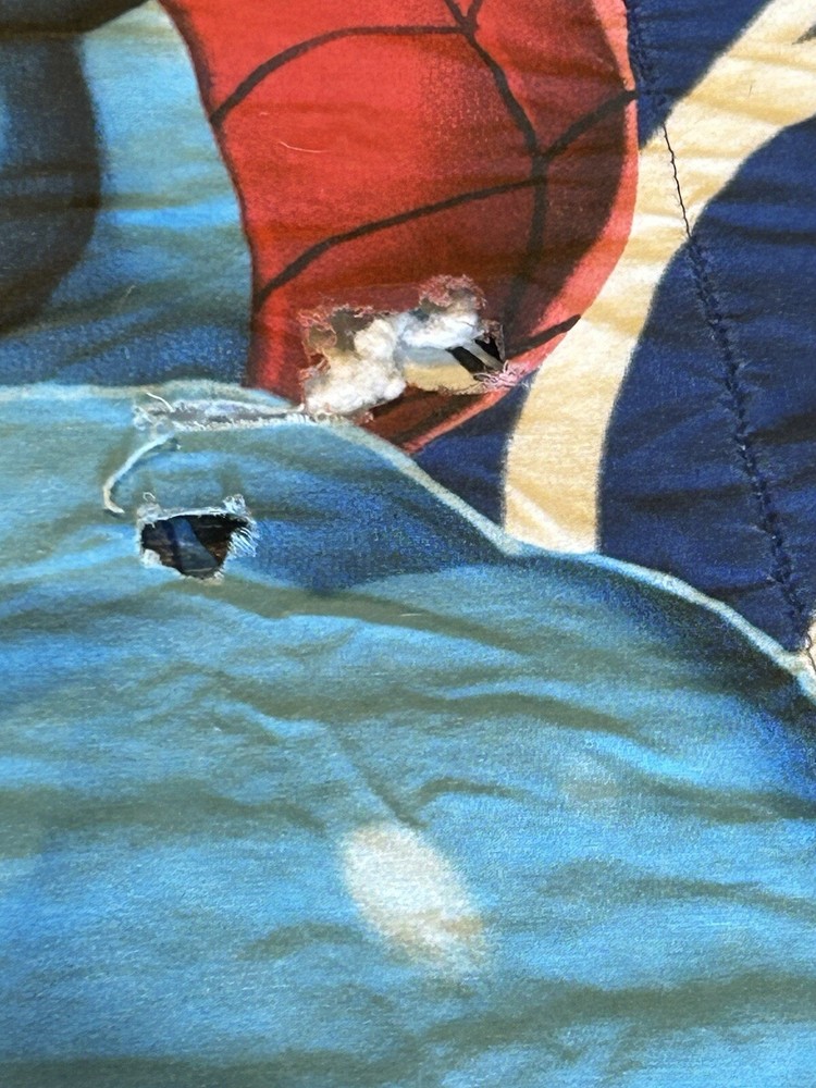 90's Marvel-Spiderman Comforter Bed Spread Animated Large 84"x84" READ