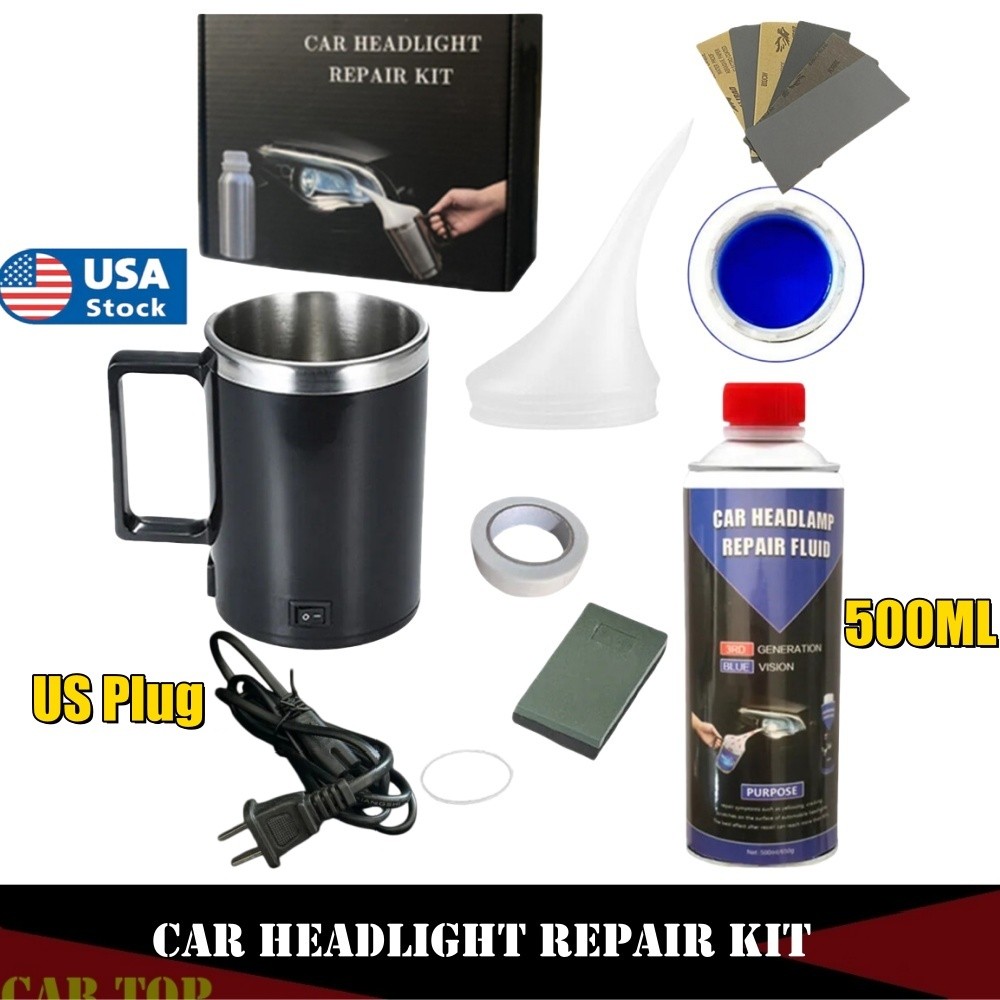 500ML Headlight Restoration Repair Kit Liquid Polymer Chemical Polishing Plug