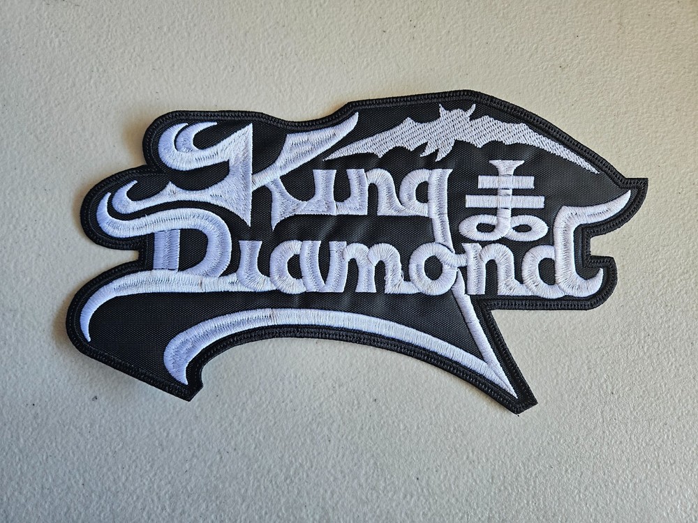 KING DIAMOND, SEW ON WHITE EMBROIDERED LARGE BACK PATCH