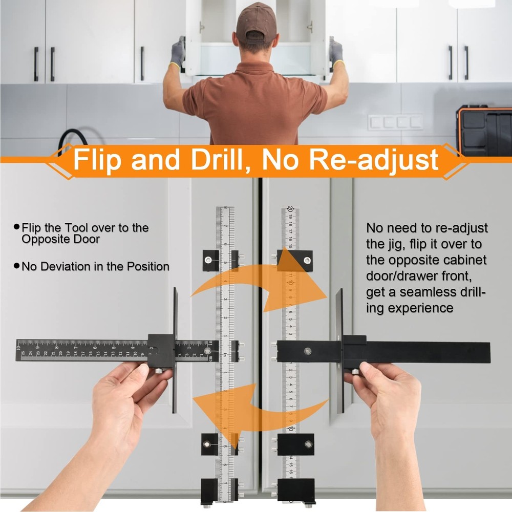 Cabinet Pull Template, Upgrade Cabinet Door/Drawer Hardware Template for Hand...