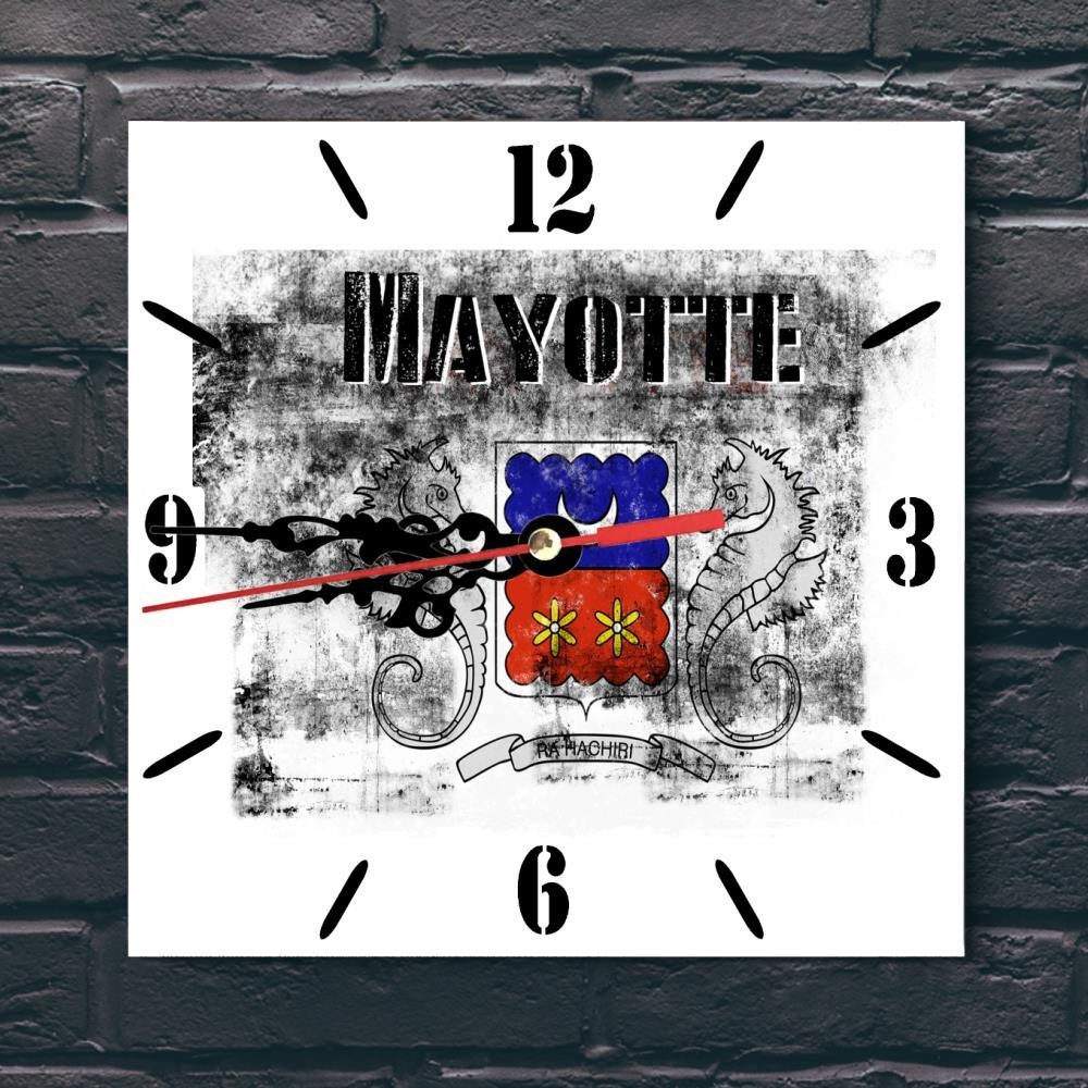 Mayotte Flag Wall clock patriots CERAMIC Tile Watch Support Décor