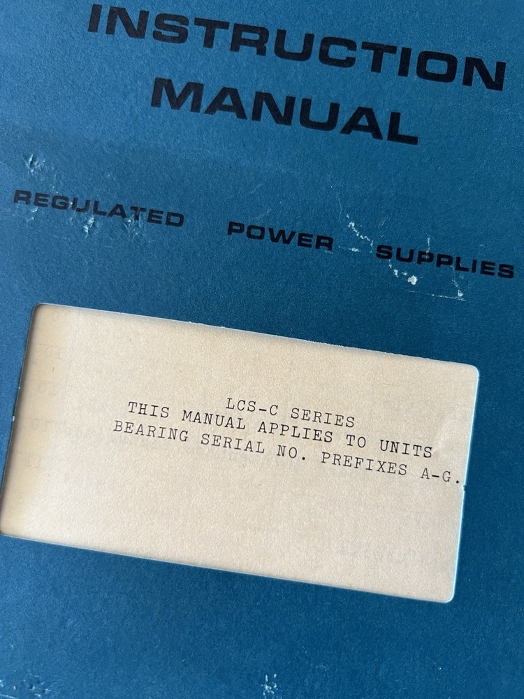Vintage Lambda Regulated Power Supply Original Manual Model LCS-C Series