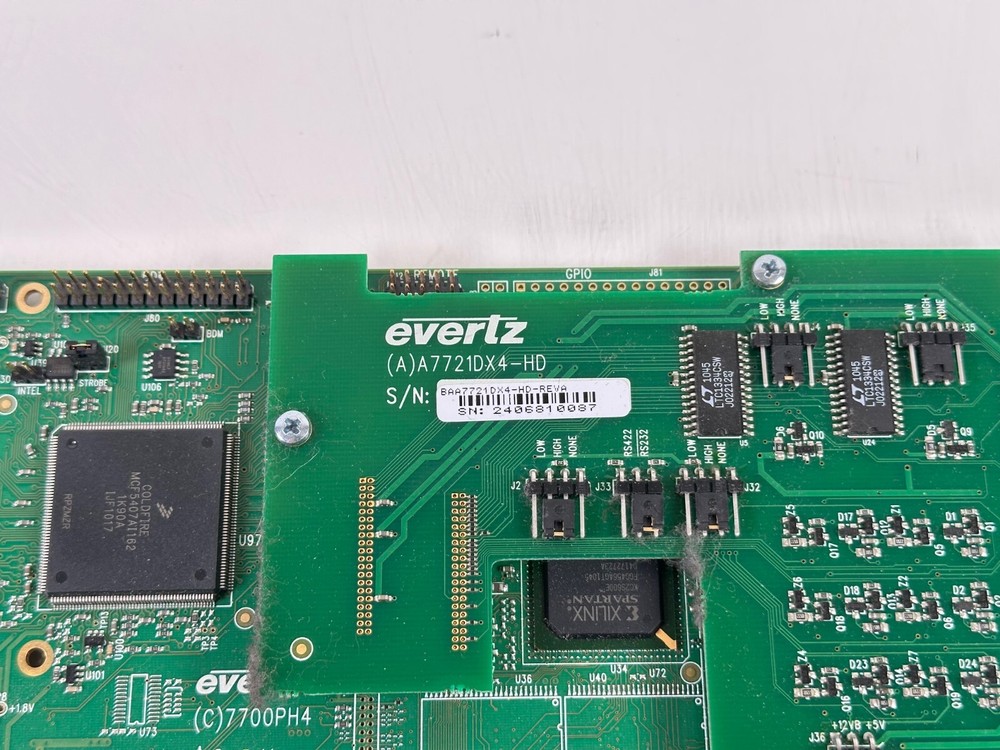 Evertz 7721DE4-HD +GPI HD/SD-SDI Quad Data Embedder +3RU