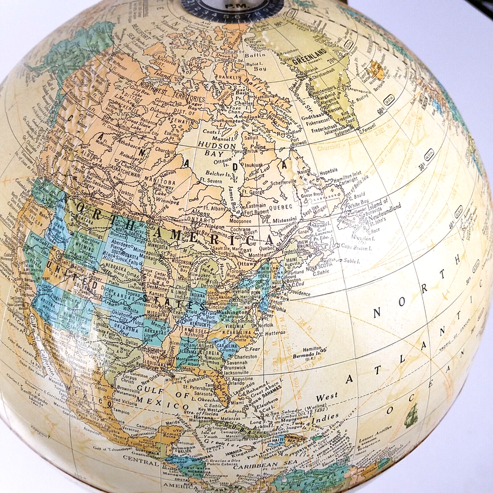 Vintage Crams Imperial World Globe No. 12 Includes USSR and Mongolia