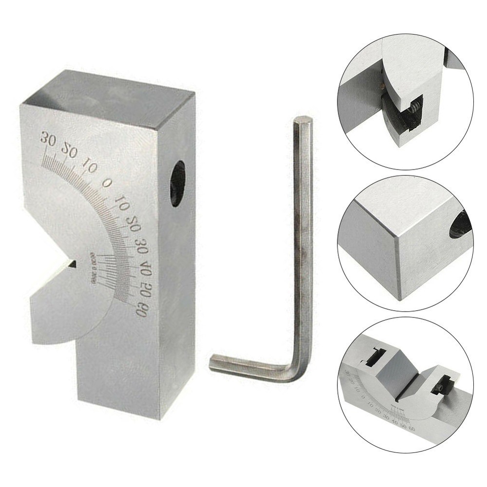 Adjustable Steel Angle Block Tool for Machining and Testing Workpieces