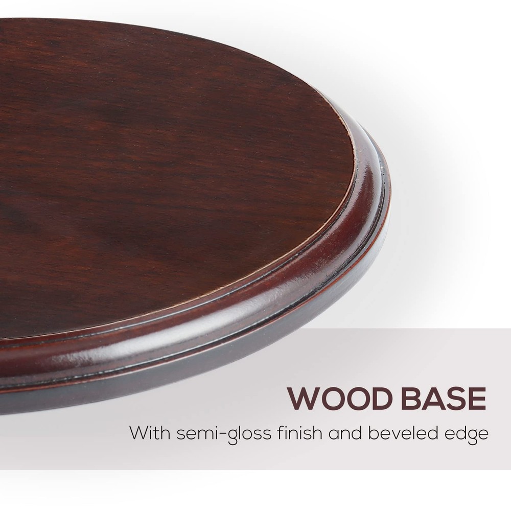 Falling in Art Wood Oval Base-Hand Casting Structure Base, 6''x8'', Red