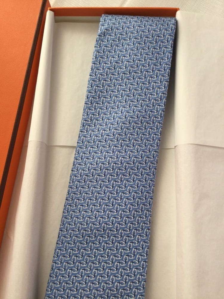 HERMES Tie Light Blue