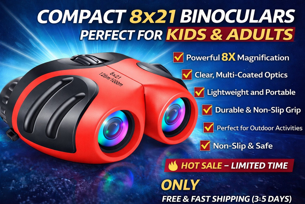 LET'S GO! Binocular for Kids, Compact High Resolution Shockproof Binoculars
