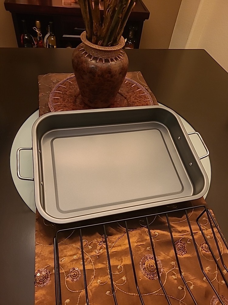 KITCHENWORTHY Kitchen Roasting Pan With V-Rack (NEW) #86