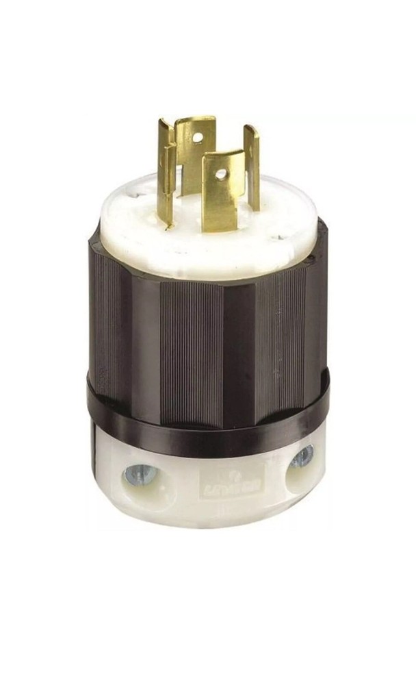 Leviton 021-02411-PB  Locking Plug, Black/White New