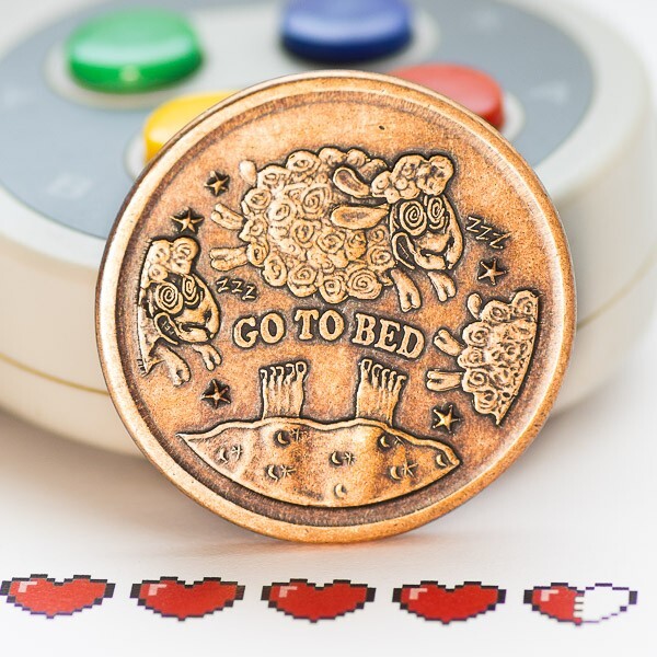 One More Game / Go to Bed Copper Decision Maker Coin