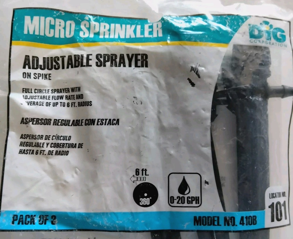 8 Pk Dig Micro Sprinkler Adjustable Sprayer Model 410B 3/Pack + Rainbird Nozzle