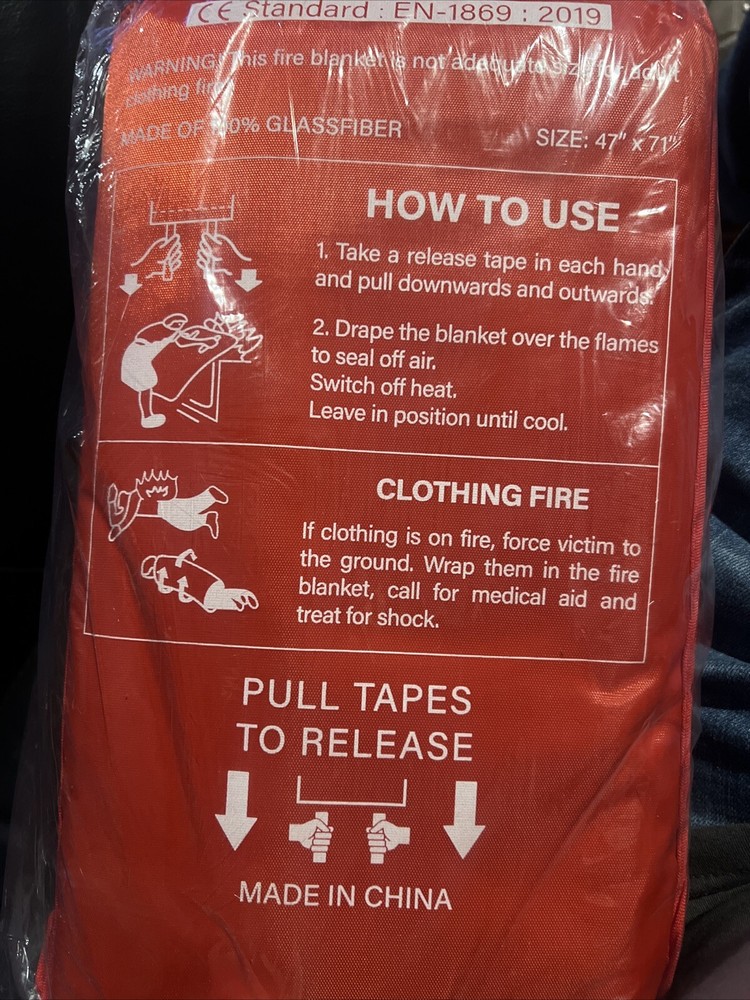 Safewayfire Emergency Fire Blanket 5-Pack 47"x71" Fireproof