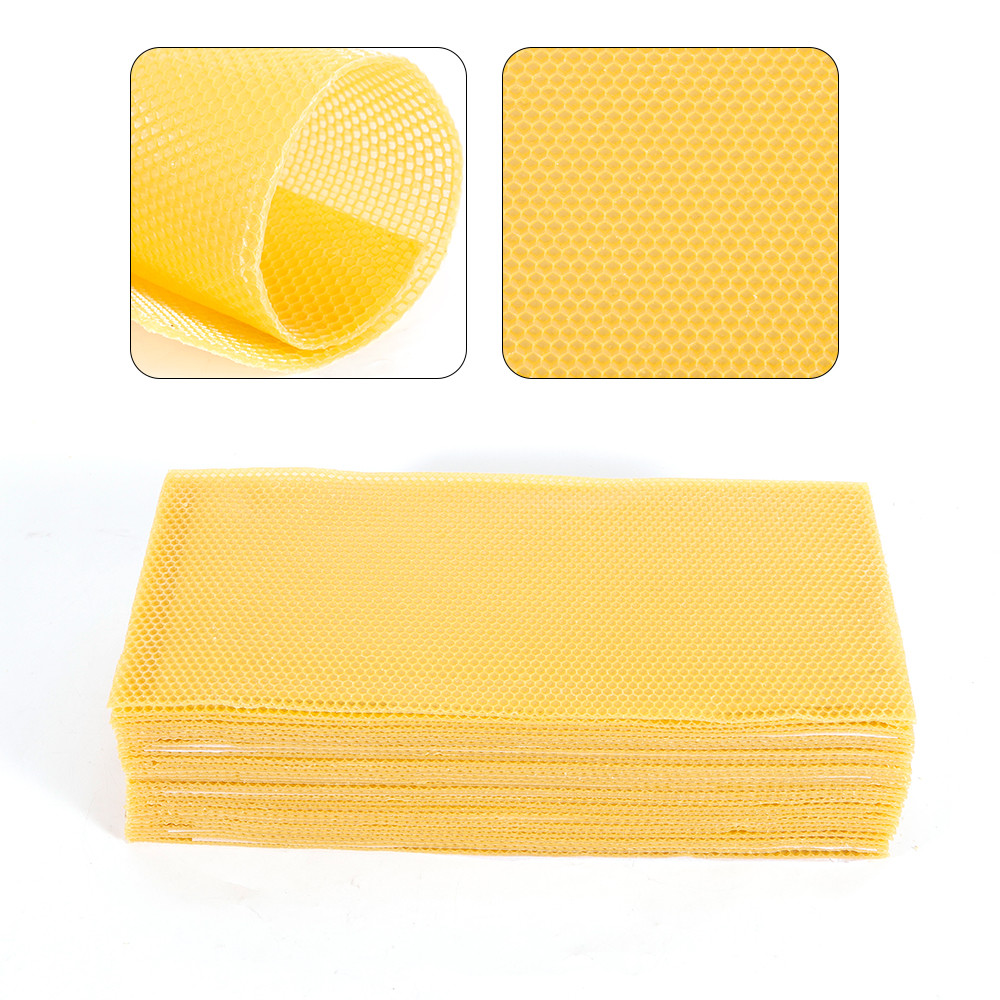 30pc Honeycomb Sheets Bee Wax Foundation Beehive Frames for Beekeeping Brood Box