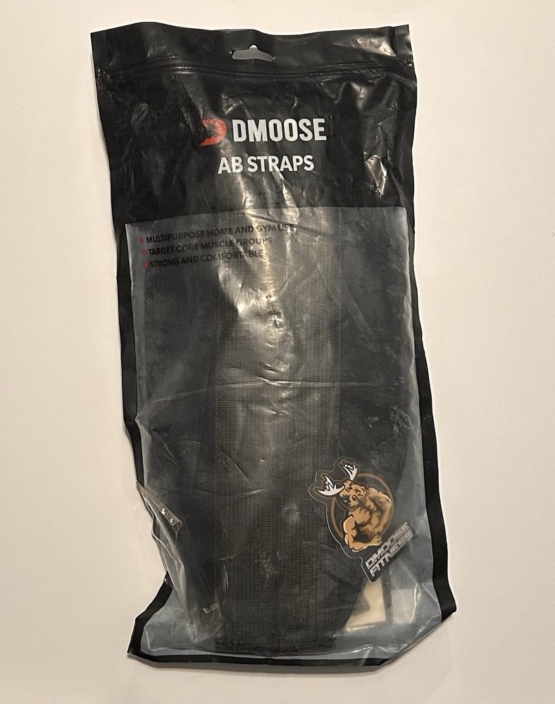 DMOOSE Ab Straps Black Padded Arm Support Strong Comfortable Abdominal Exerciser