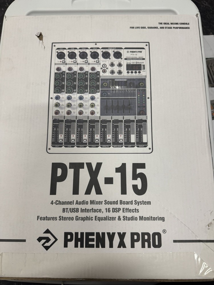 Phenyx Pro PTX-15 4-Channel Stereo Effects Mixing Console