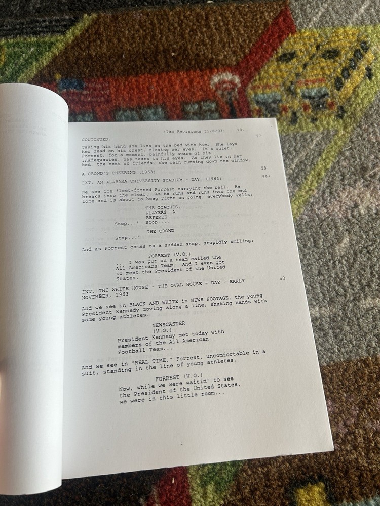 Forrest Gump Produced Sample Script 1993 Third Draft With Revisions
