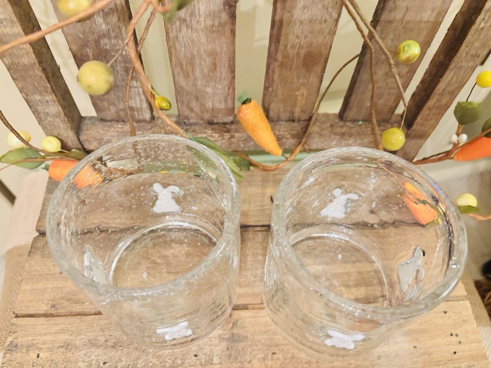 🐰New White Bunny Highball Glass Set