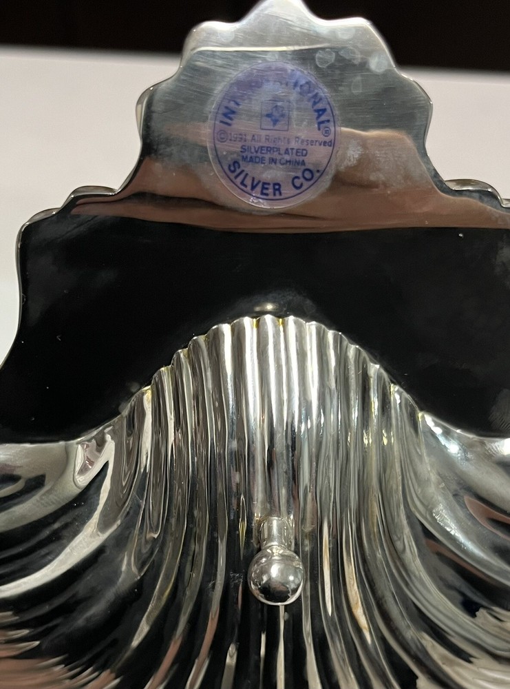 International Silver Company Seashell Dish Footed Silver Plated