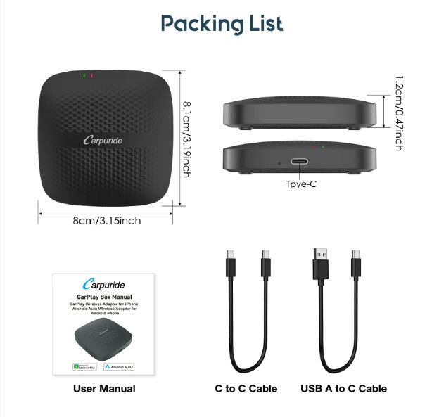 2-in-1 Magic Box adapter - Wireless CarPlay or Android Auto Adapte