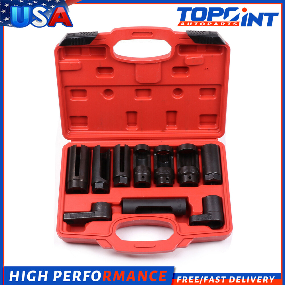 Oxygen Sensor Socket & Diesel Injection | 10pc Set Offset Ratchet Oil Pressure