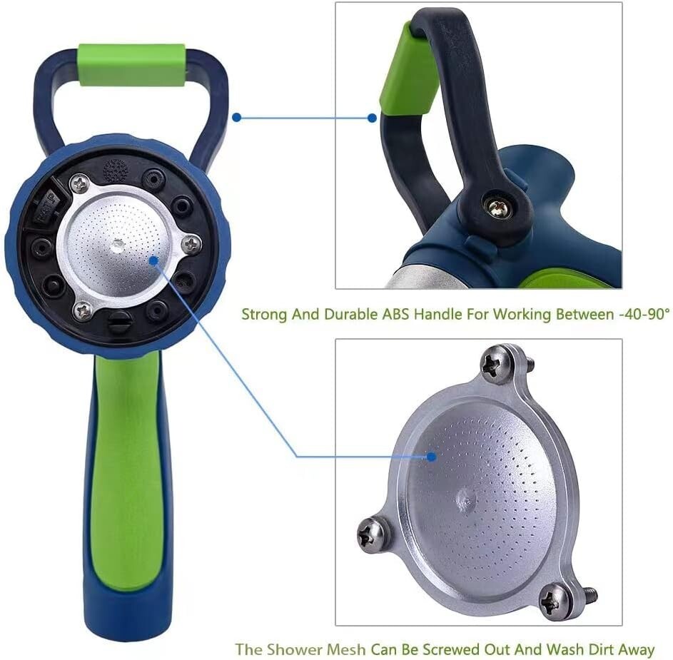 Garden Hose Heavy Duty Water Nozzle High Pressure with Ergonomic Handle