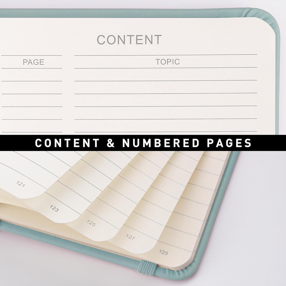 RETTACY Lined Journal Notebook, 192 Numbered Pages, A5 Medium Size (5.7'' x 8.3'
