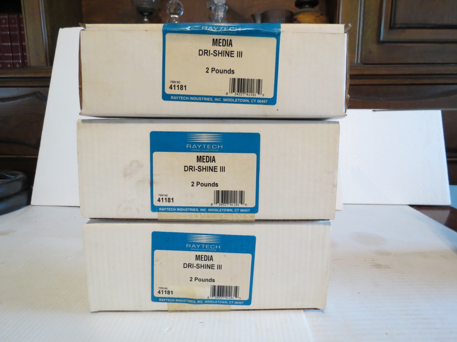 Vintage Raytech 41181 Dri-Shine III Nut Based Tumbler Media 3-2lb Boxes - New