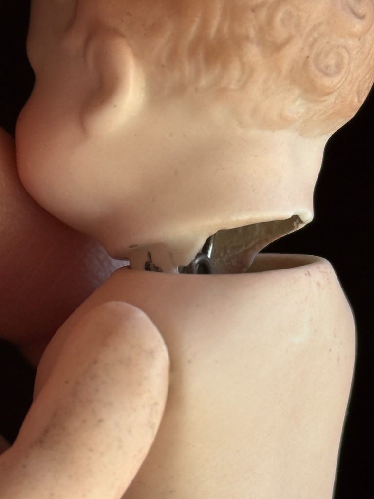 Antique German 4.5" All Bisque Georgene Averill Bonnie Babe Sleepy Eye Baby Doll