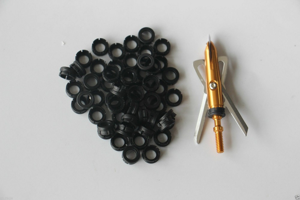 100Pcs Shock Collars Performance O-Ring Hunting Rear Deploying SlipCam Broadhead