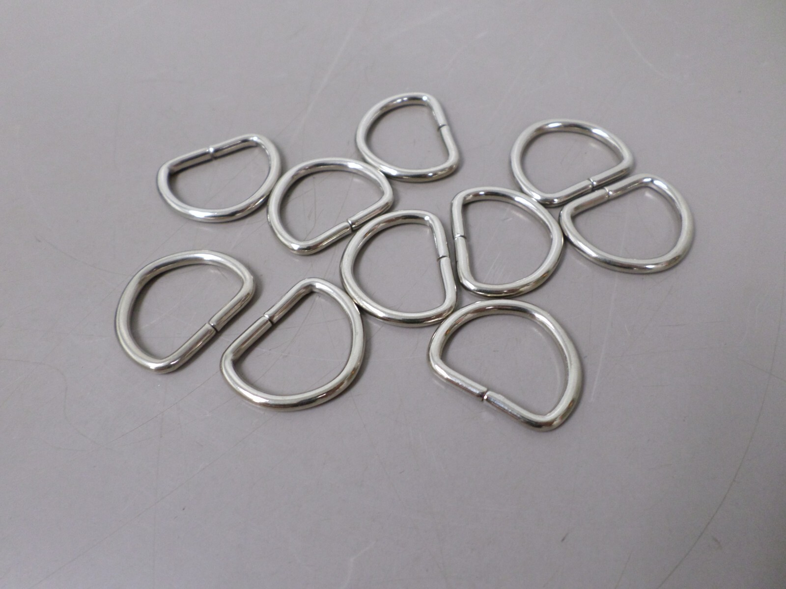 Lot of 10 - Chrome Plated Non-Welded D-Rings 1-1/2"