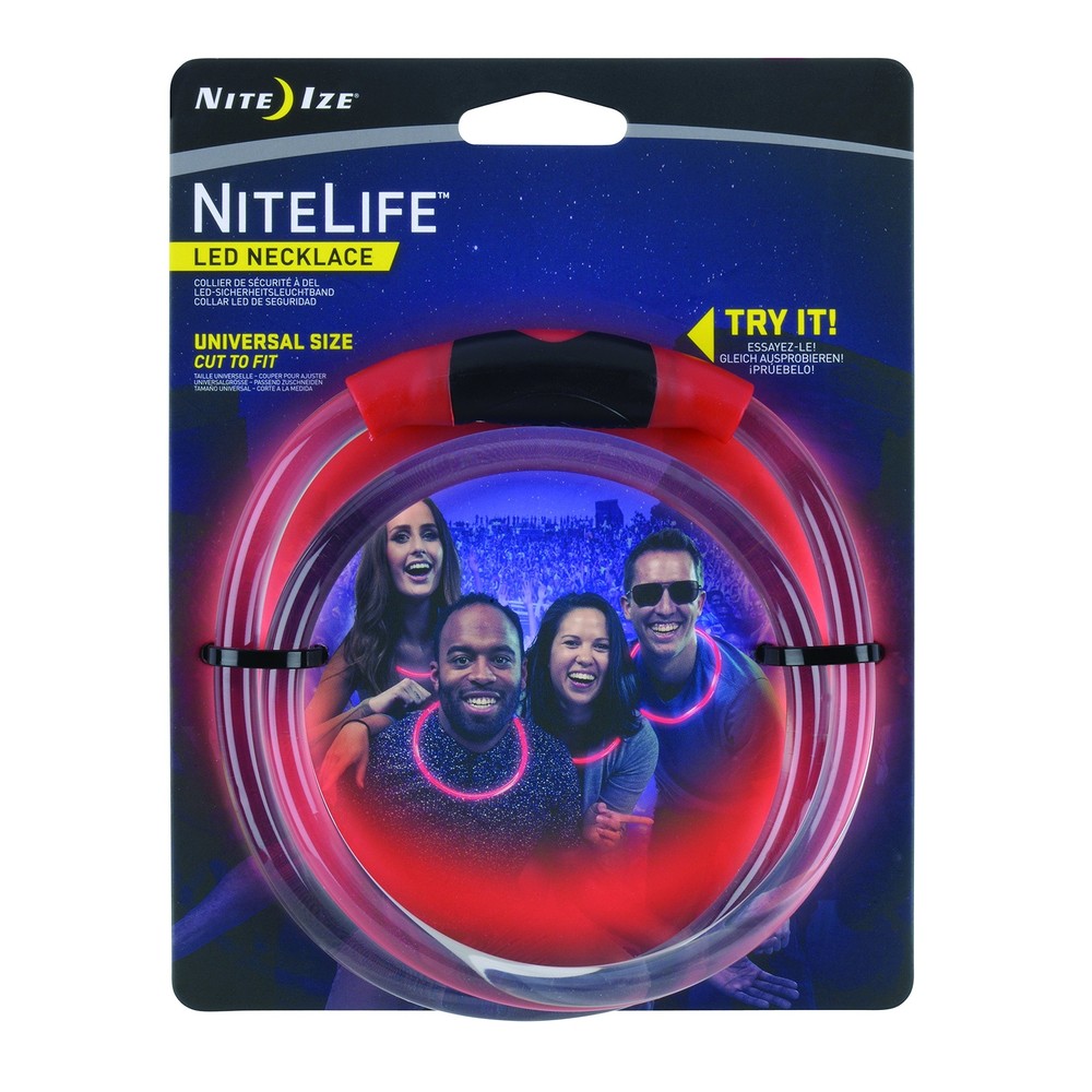 Nite Ize NiteLife LED Necklace 2 Pack Red Glows Flashes, Replaceable Batteries