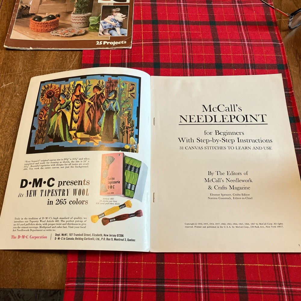 McCall's Needlepoint Instructions For Beginners Patterns Cross Stitch 1960s