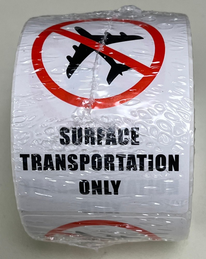 SURFACE TRANSPORTATION ONLY ORM-D DOT 2" x 3" Warning Labels Stickers 300 Roll