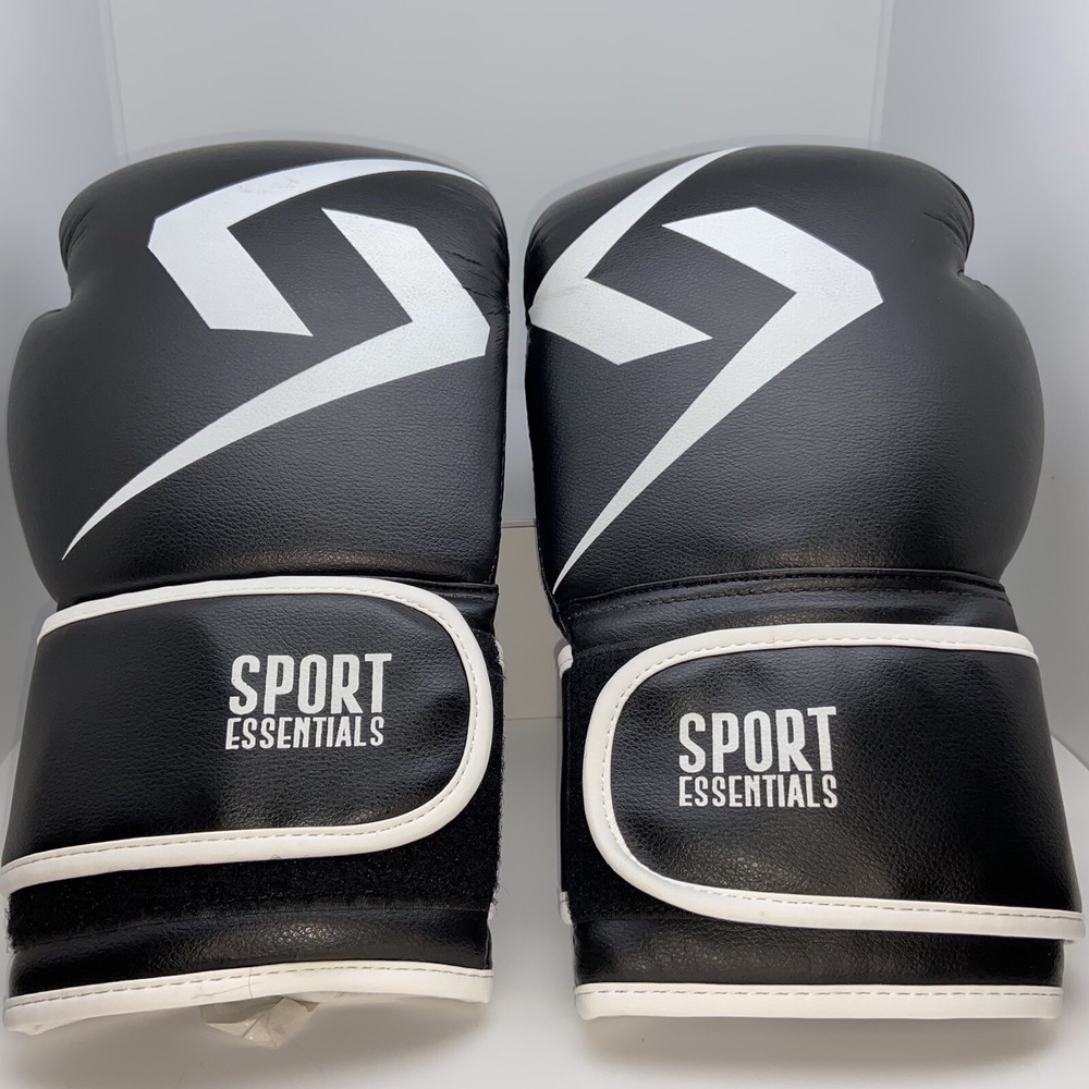 Sport Essentials 14oz Boxing Gloves Adjustable Hook & Loop Wrist Strap Black