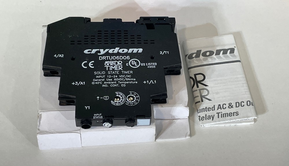 Sensata Crydom Solid State Timer Delay Relay DIN Rail DRTU06D06 12-24 VDC/AC