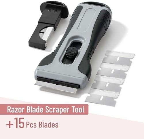 Retractable razor blade scraper tool set