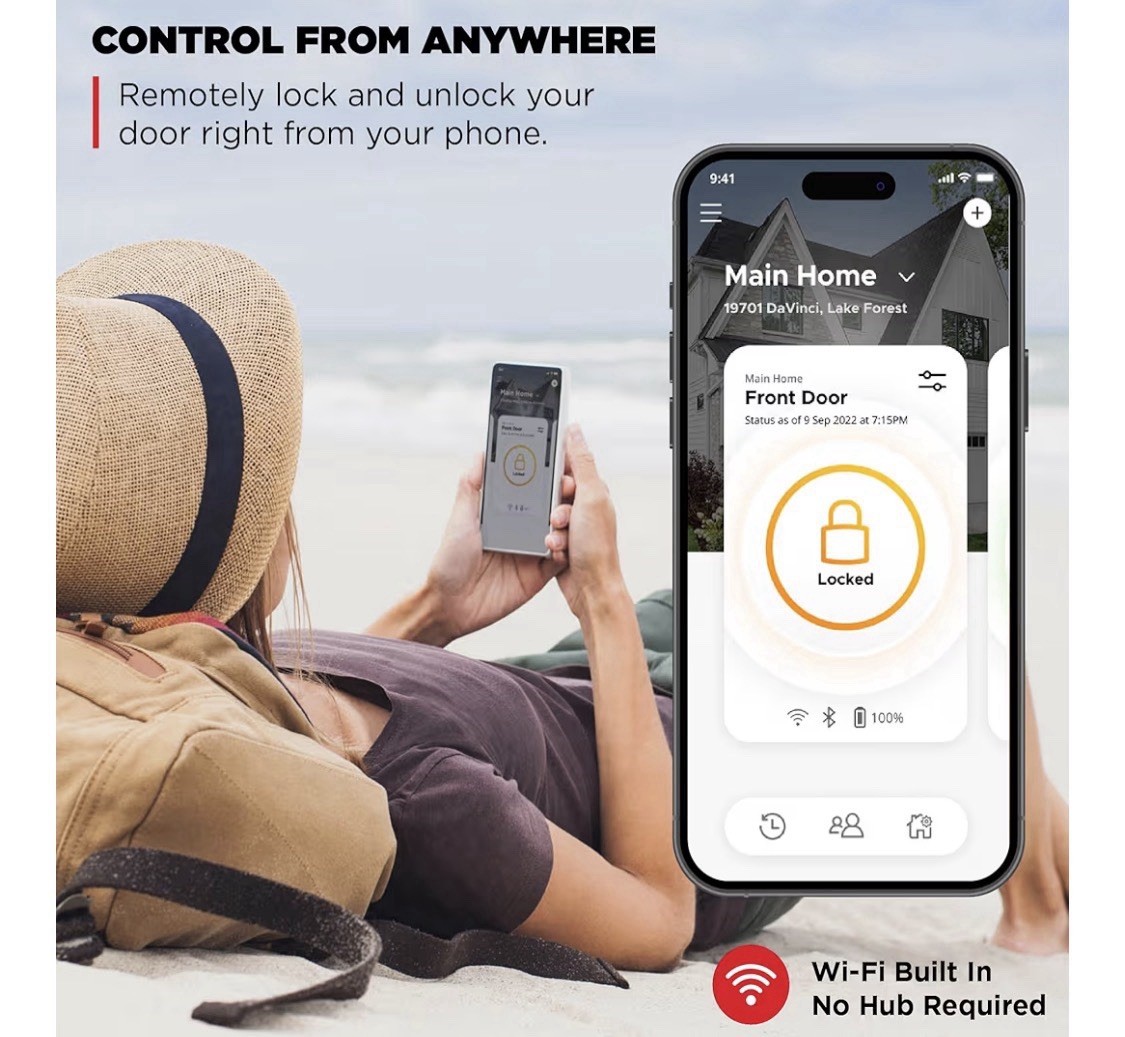 Kwikset Touchscreen Wi-Fi Enabled Smart Lock. Keyless Entry Matte Black. New.