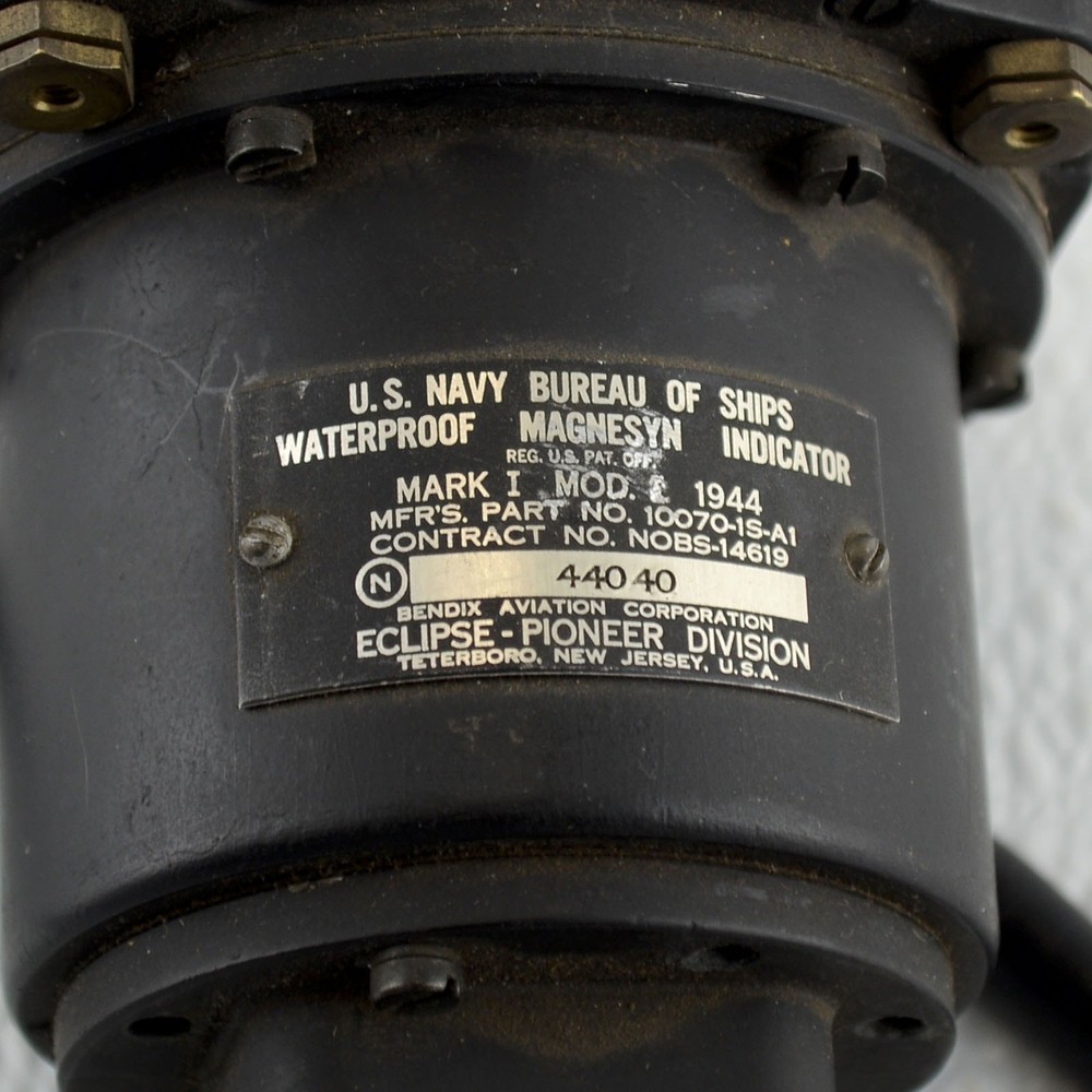 WWII US Navy Bendix Eclipse Magnesyn Indicator Mark I Mod E 1944