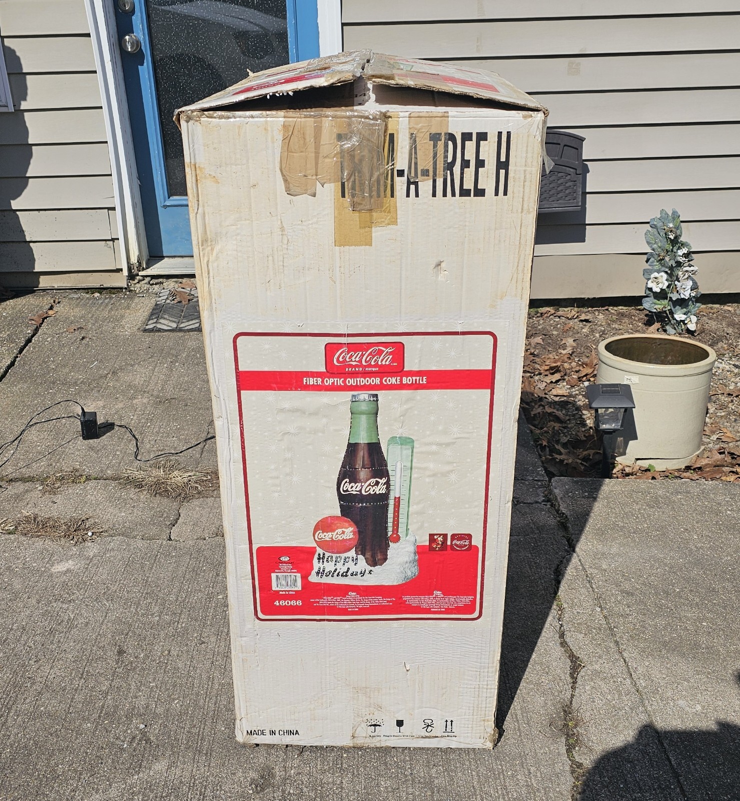 Fiber Optic Coca Cola Coke Bottle Happy Holidays Christmas Outdoor Vintage Light